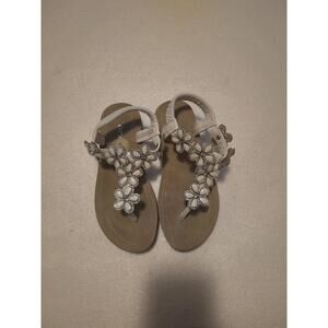 Annie Kids Floral White Sandals Size 1